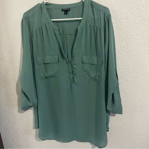 Torrid Harper georgette pullover  3/4 sleeves blouse size 2